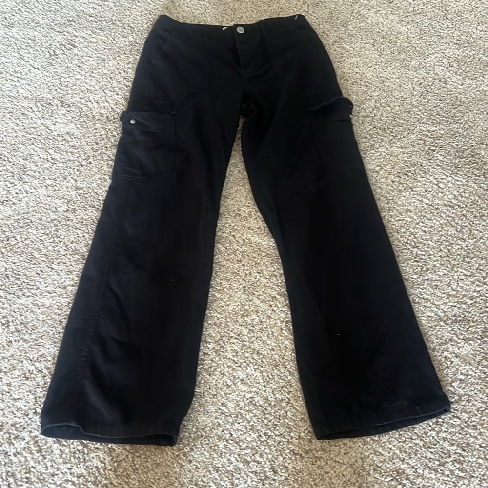 Zara Women Black Cargo Combat Pants Size 5